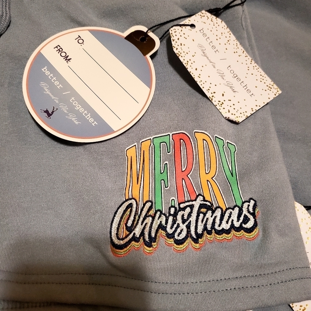 Better Together Blue Merry Christmas 2 Piece Loungewear Set Sz Medium & XL NWT - Picture 10 of 11